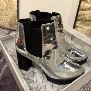 Silver Ankle Boots
